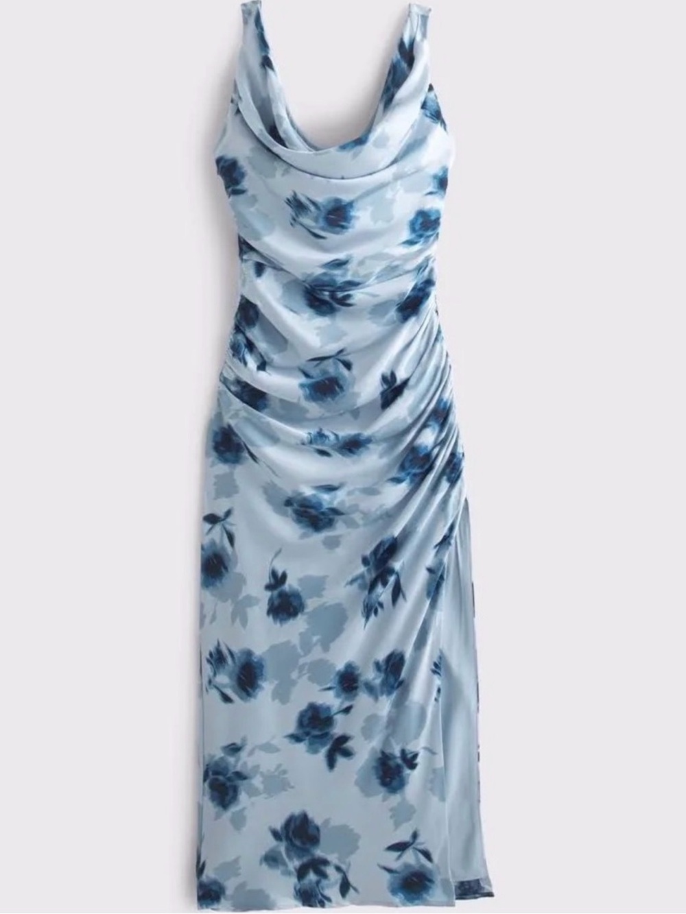 Abercrombie & Fitch Light Blue Floral Cowl Maxi Dress